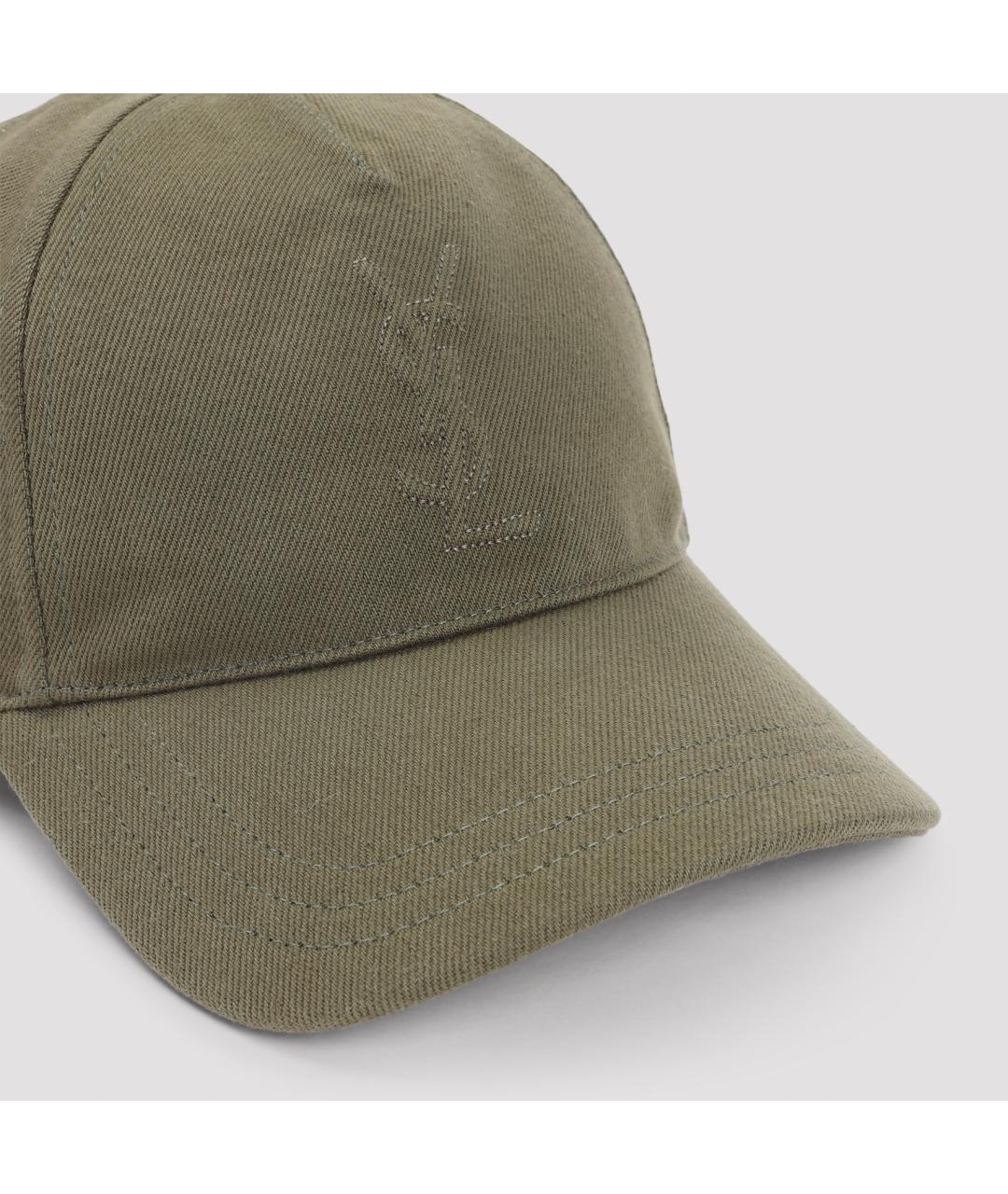 SAINT LAURENT Хаки хлопковая кепка/бейсболка, фото 5