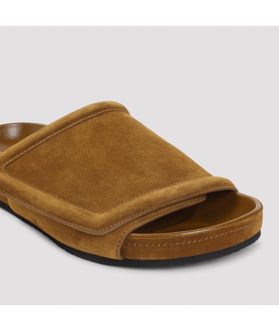 PHOEBE PHILO Коричневые замшевые шлепанцы, фото 2