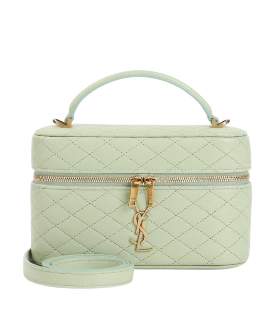 SAINT LAURENT Зеленая кожаная сумка через плечо, фото 1