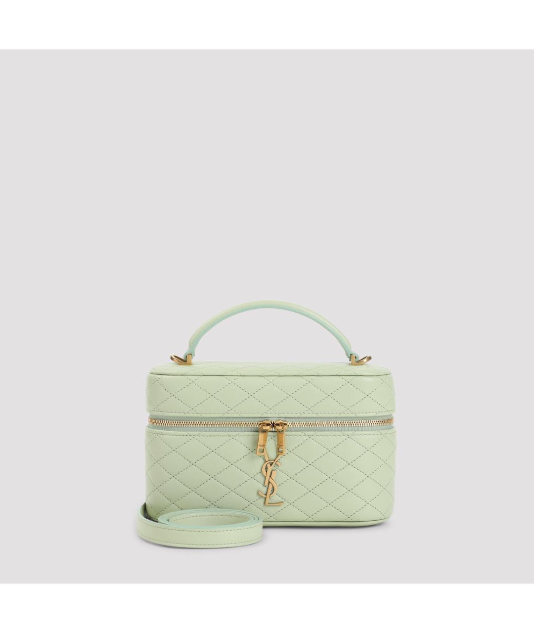 SAINT LAURENT Зеленая кожаная сумка через плечо, фото 2