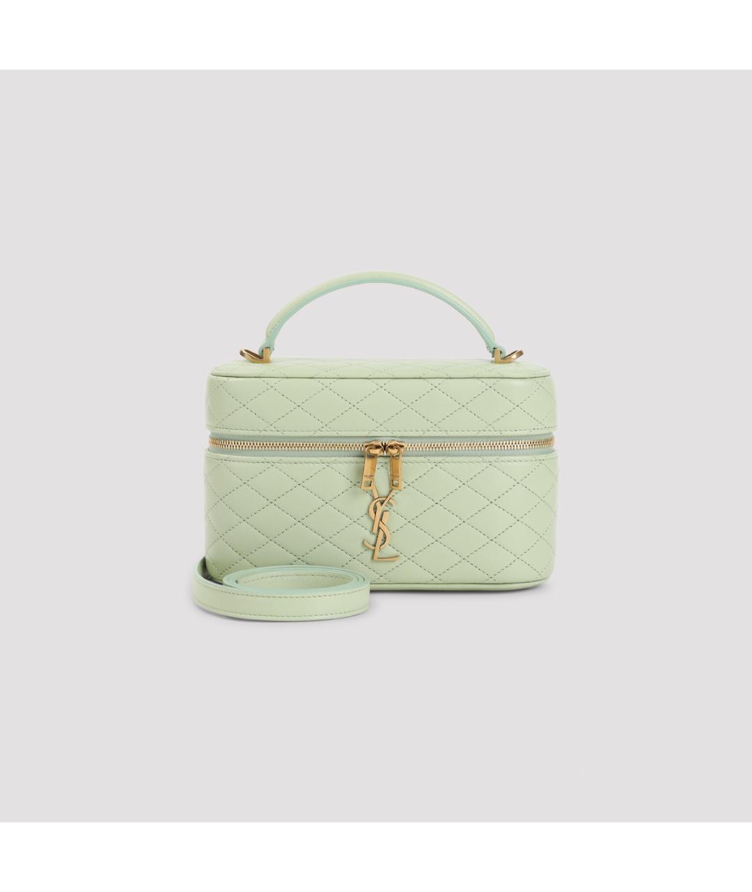 SAINT LAURENT Зеленая кожаная сумка через плечо, фото 3