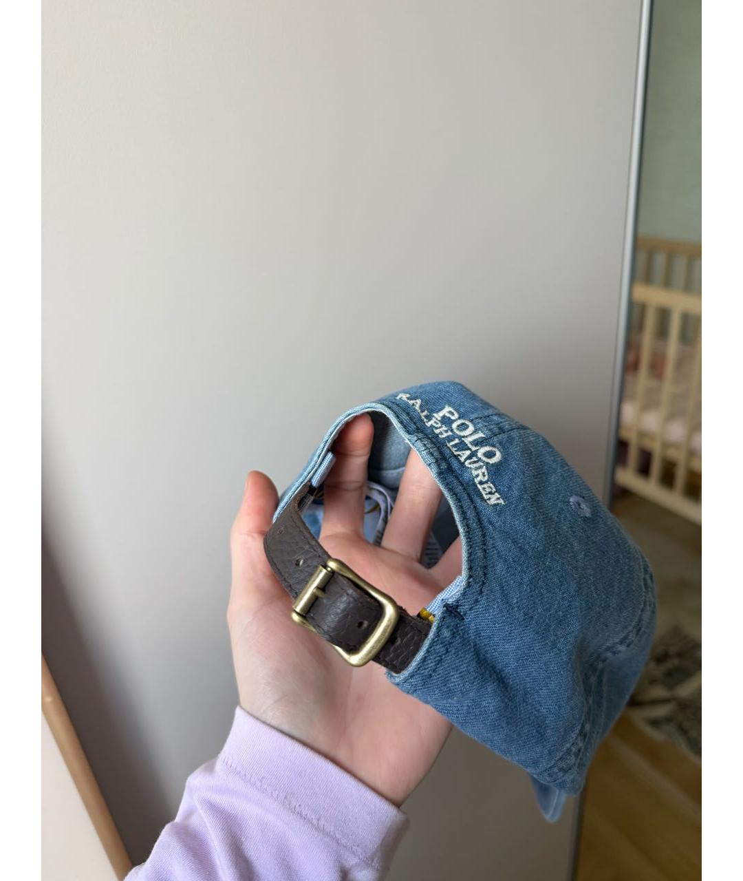 POLO RALPH LAUREN Голубая хлопковая кепка, фото 5