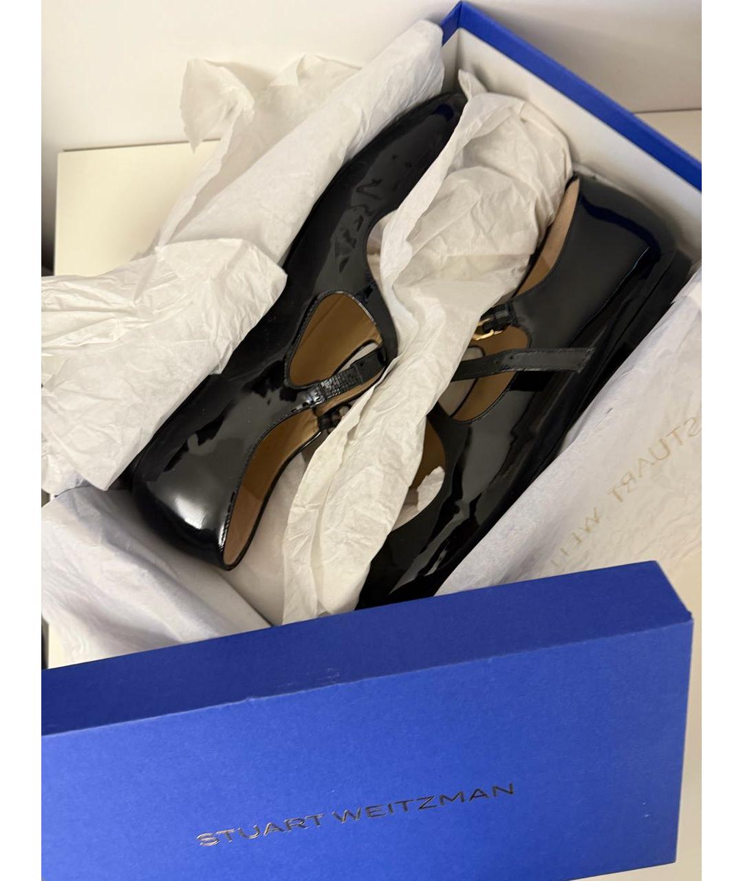 STUART WEITZMAN Черные туфли из лакированной кожи, фото 6