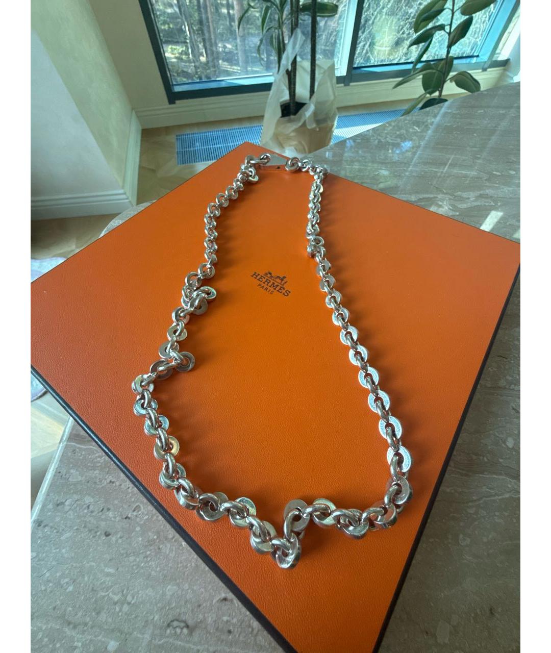 HERMES Серебряное серебряное колье, фото 6