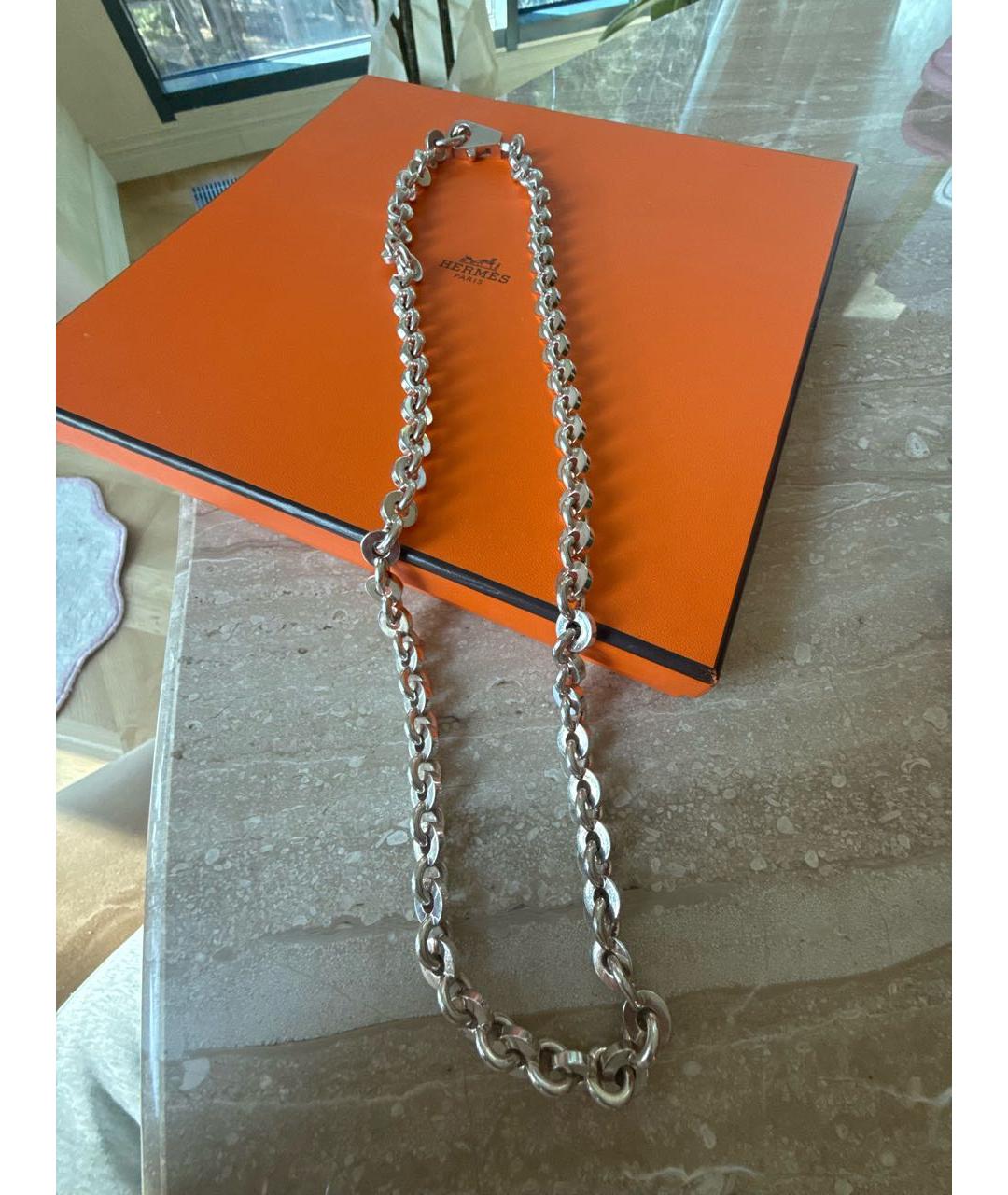 HERMES Серебряное серебряное колье, фото 4