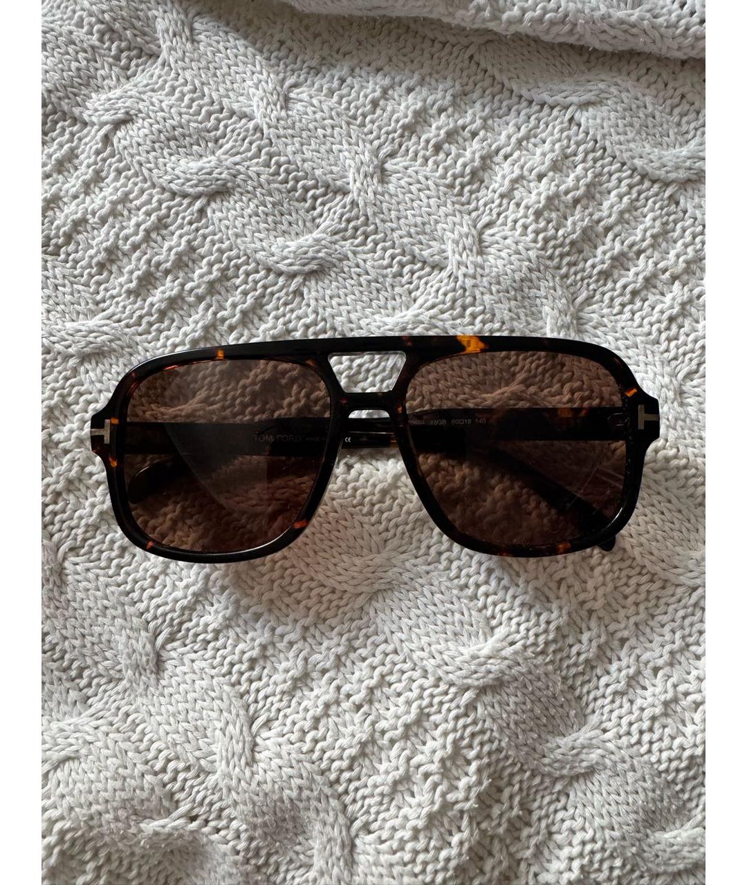 TOM FORD Коричневые пластиковые солнцезащитные очки, фото 5