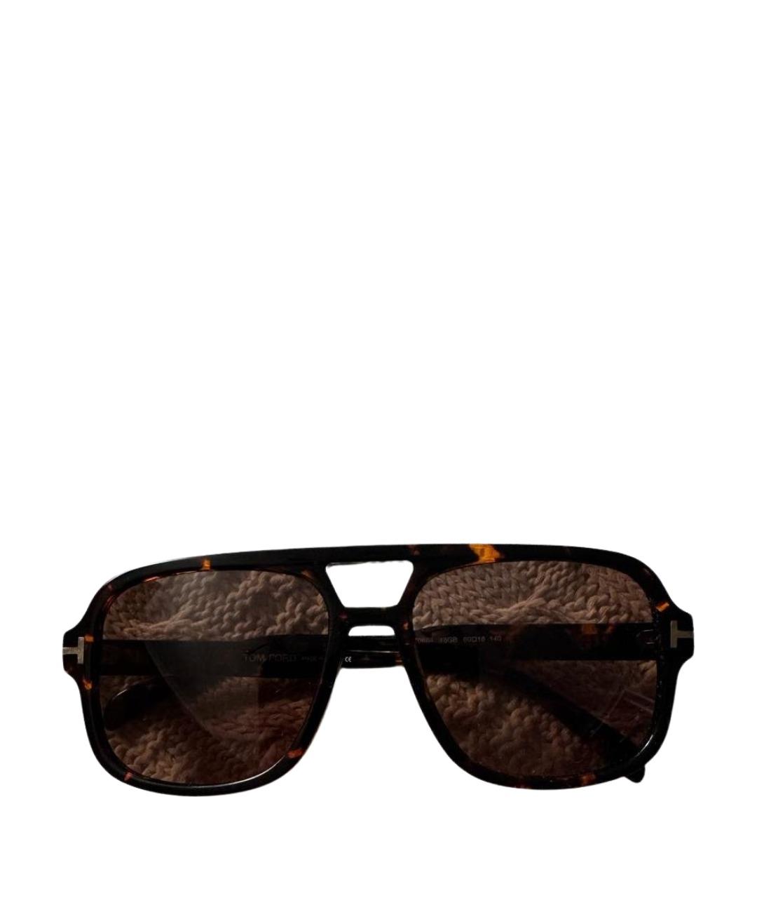 TOM FORD Коричневые пластиковые солнцезащитные очки, фото 1