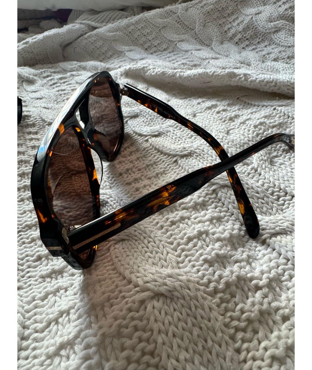 TOM FORD Коричневые пластиковые солнцезащитные очки, фото 2