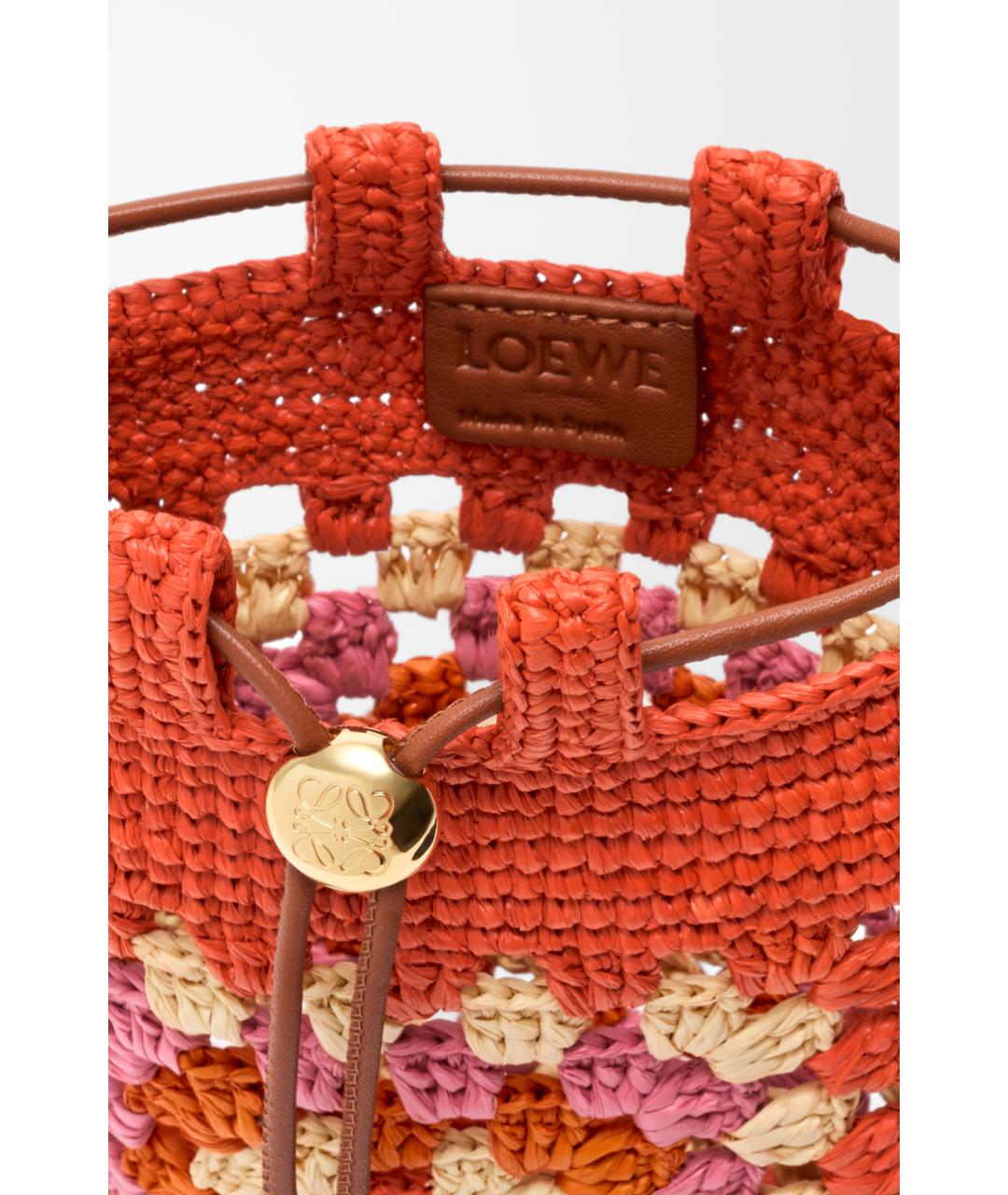 LOEWE Красная пелетеная сумка через плечо, фото 3