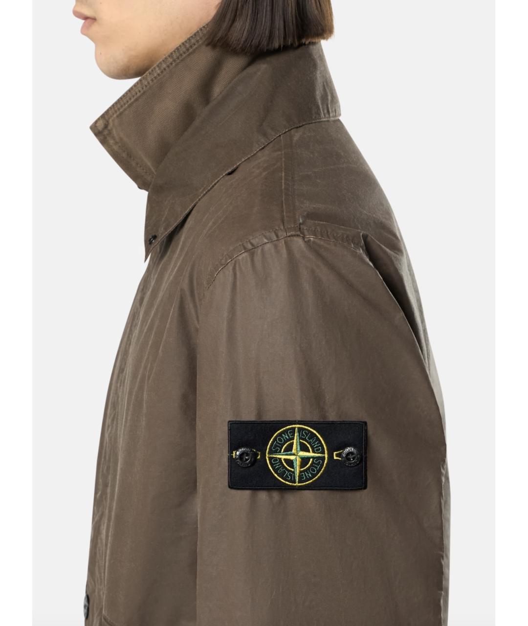 STONE ISLAND Коричневая полиэстеровая куртка, фото 3