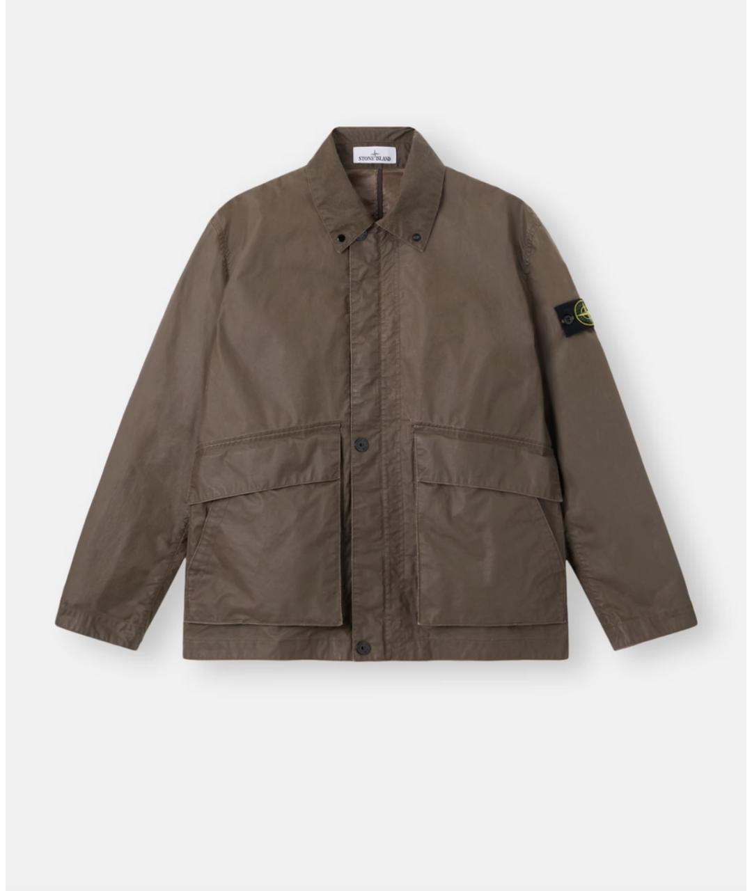 STONE ISLAND Коричневая полиэстеровая куртка, фото 5