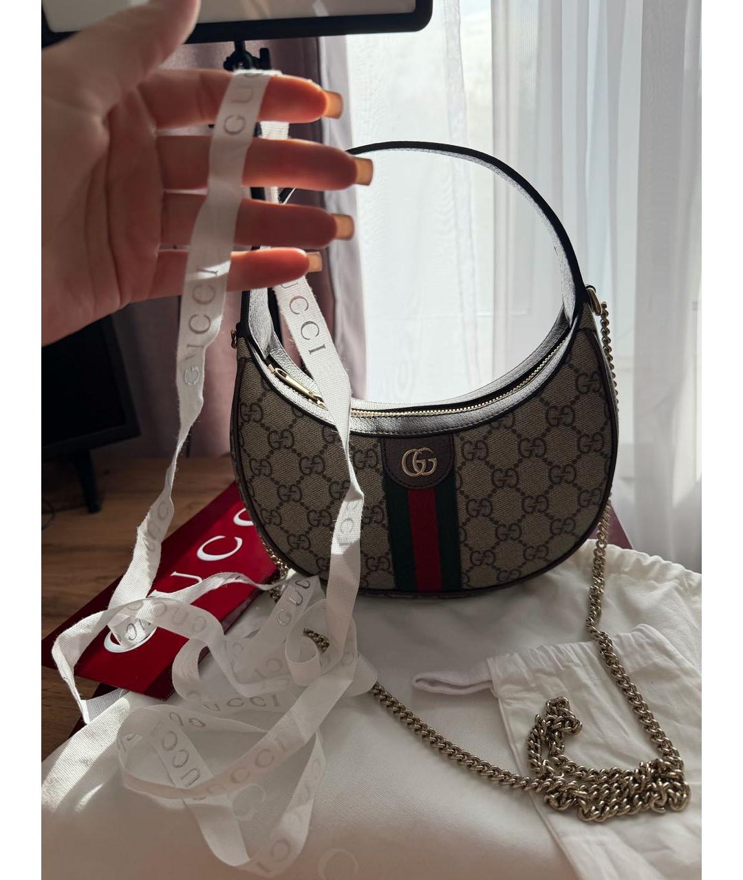 GUCCI Бежевая сумка с короткими ручками, фото 5