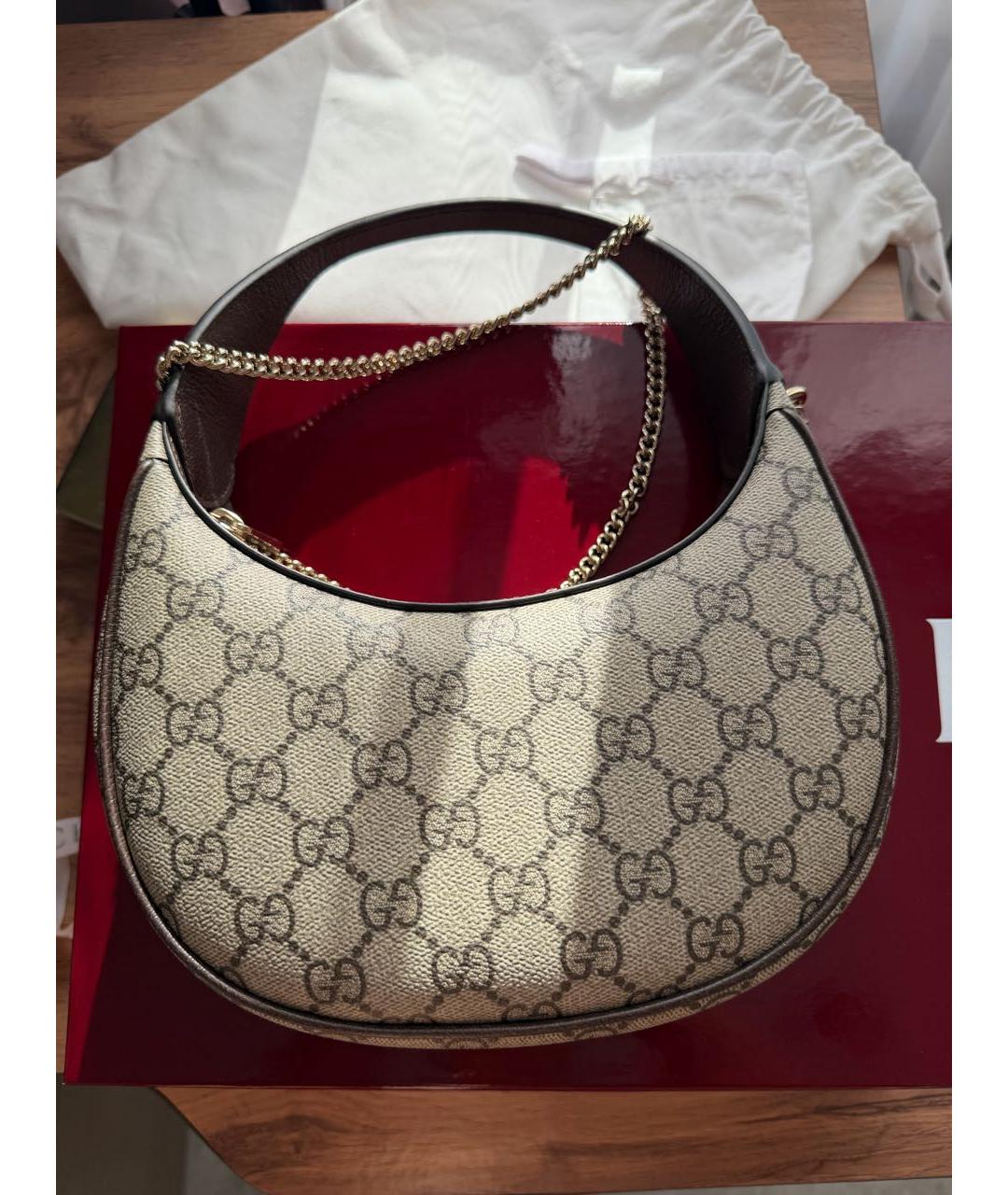 GUCCI Бежевая сумка с короткими ручками, фото 3