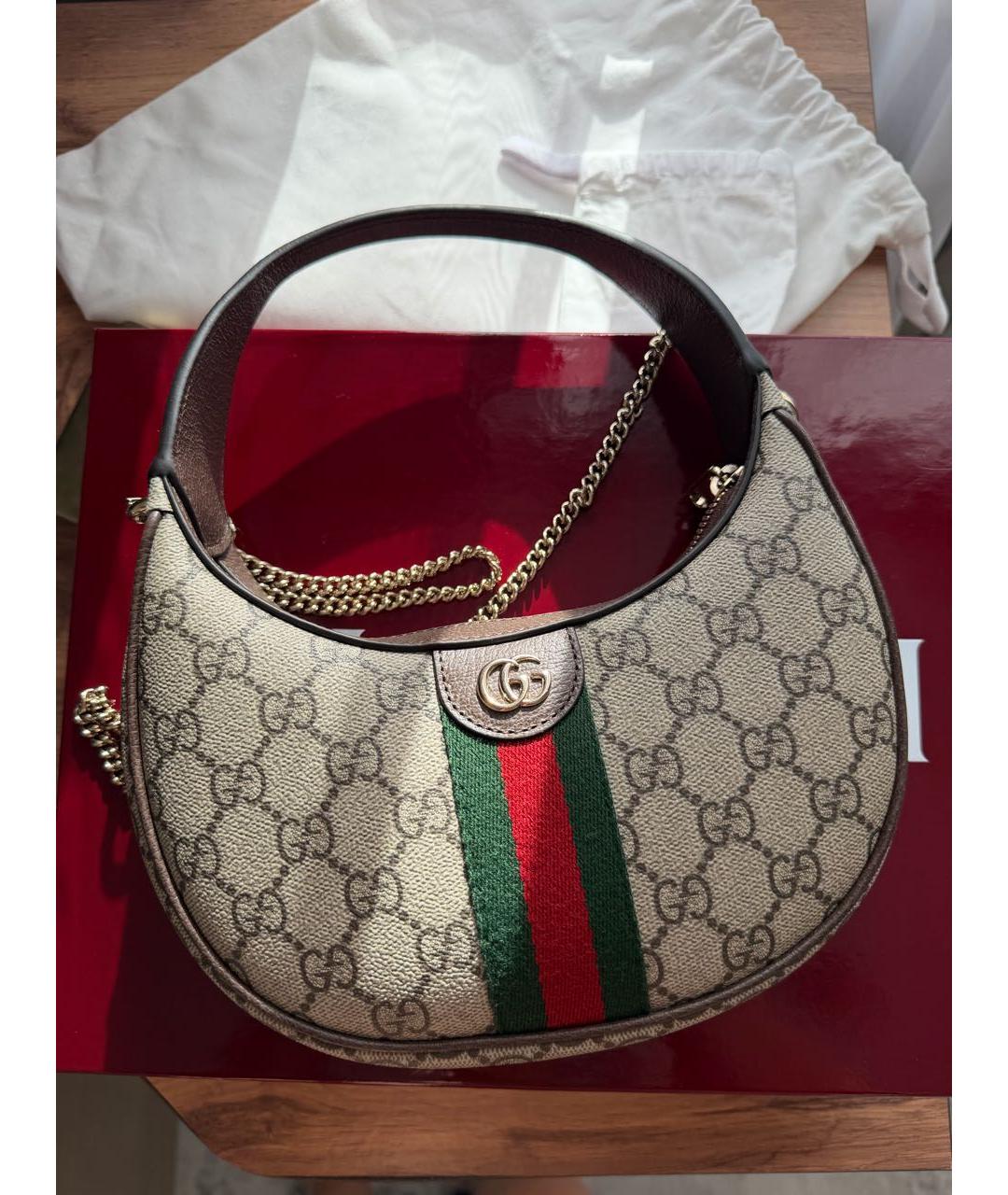 GUCCI Бежевая сумка с короткими ручками, фото 9