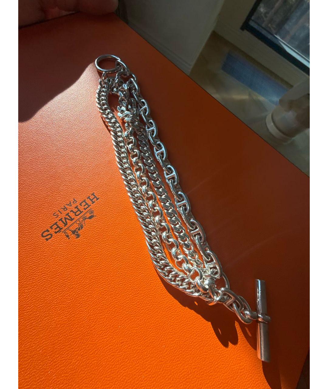 HERMES Серебрянный серебряный браслет, фото 5