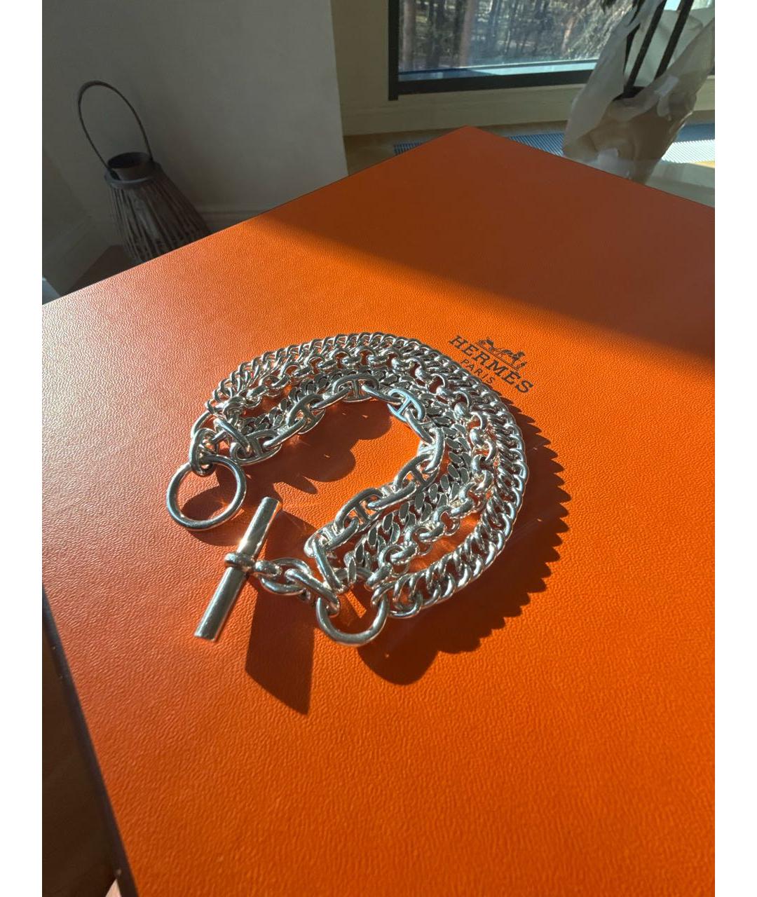 HERMES Серебрянный серебряный браслет, фото 2