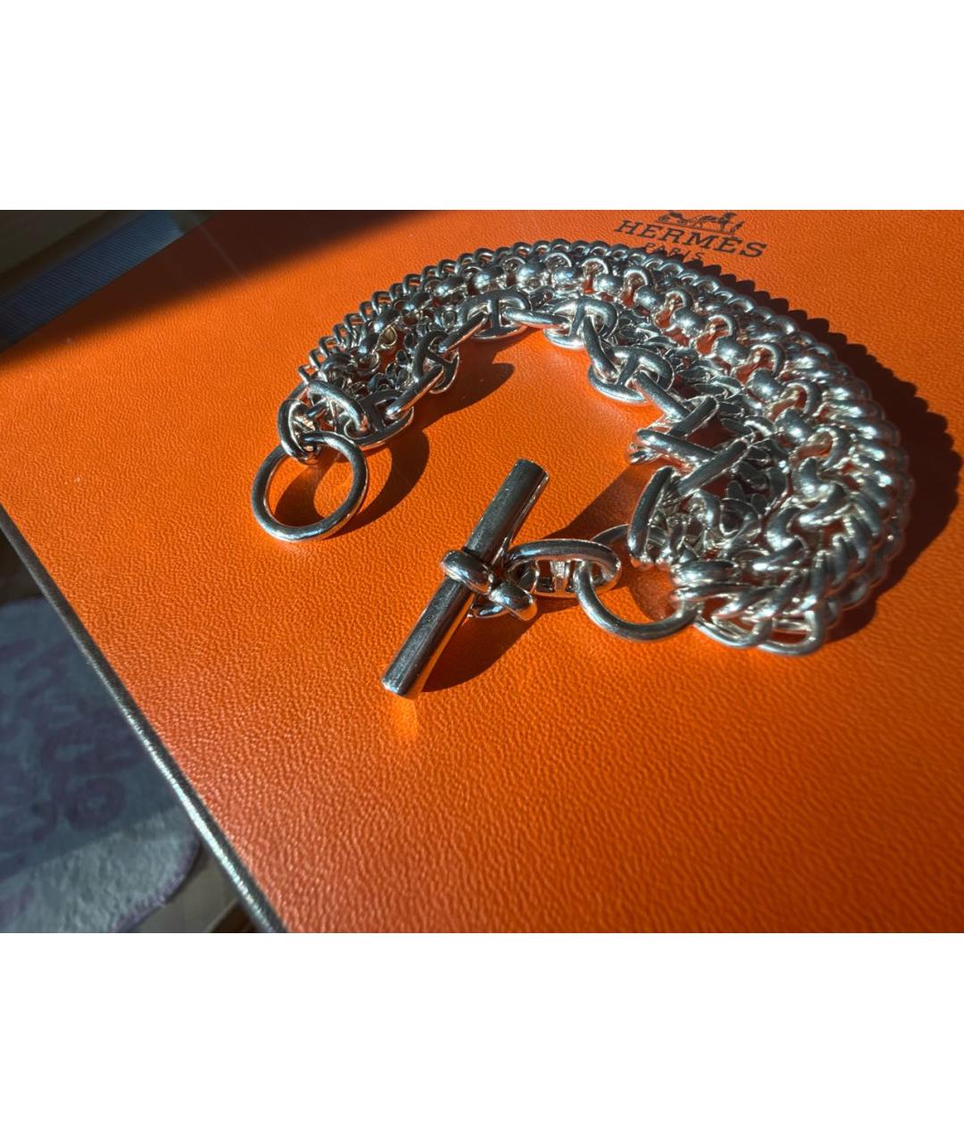 HERMES Серебрянный серебряный браслет, фото 4