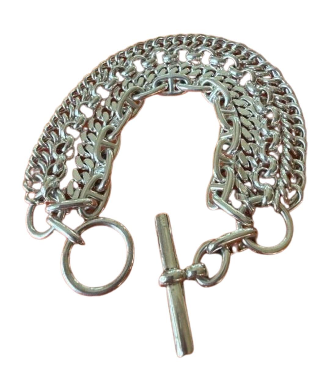 HERMES Серебрянный серебряный браслет, фото 1