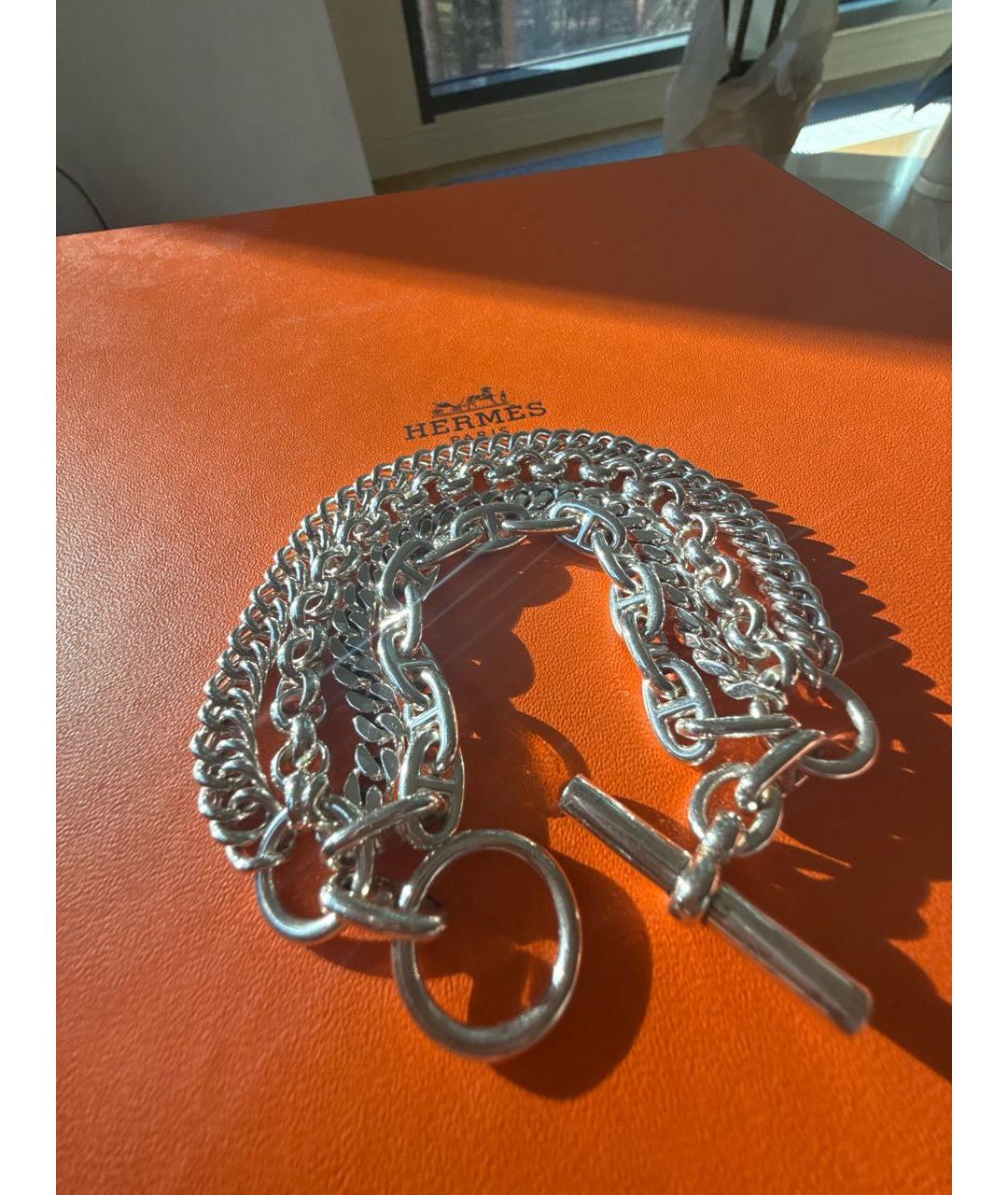 HERMES Серебрянный серебряный браслет, фото 3