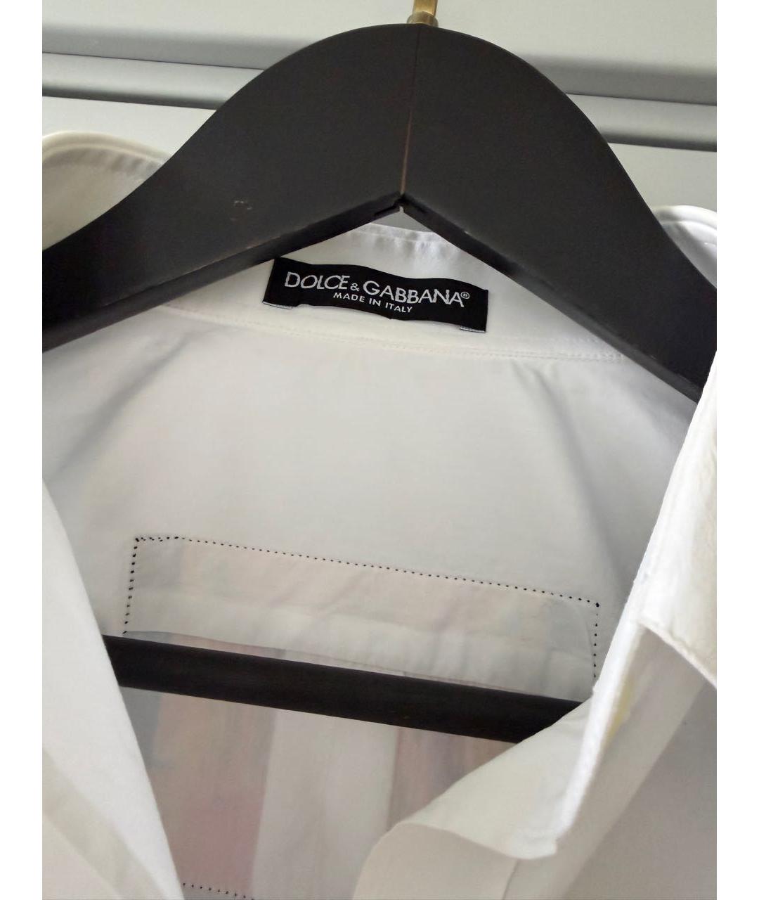 DOLCE&GABBANA Белая хлопко-эластановая рубашка, фото 6