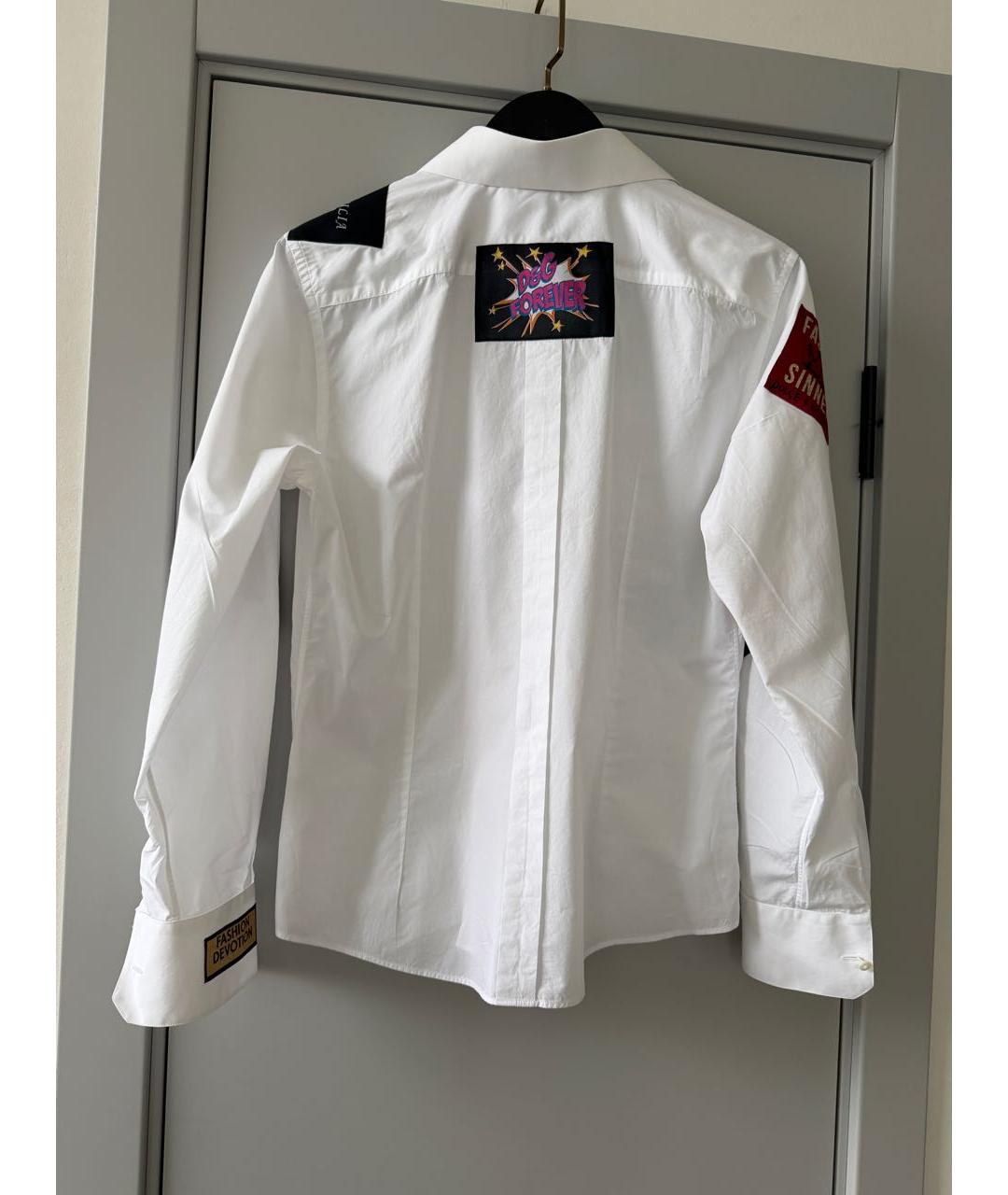 DOLCE&GABBANA Белая хлопко-эластановая рубашка, фото 2