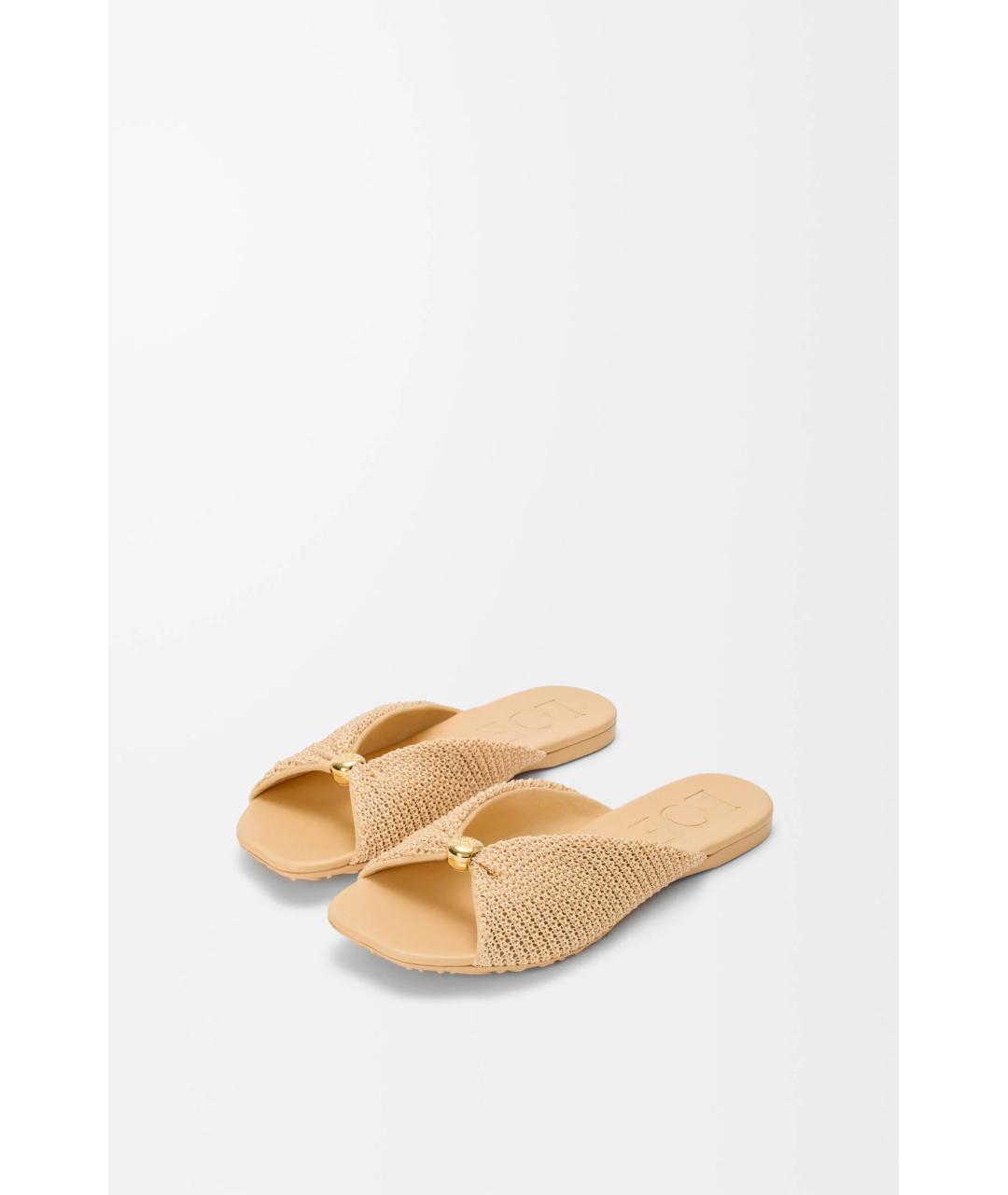 LOEWE Бежевые шлепанцы, фото 2