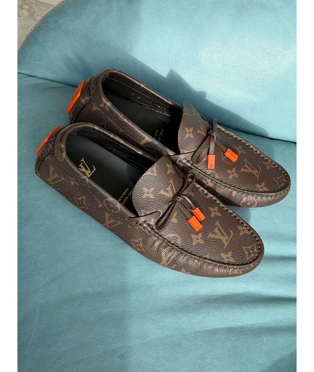 LOUIS VUITTON Коричневые мокасины, фото 8