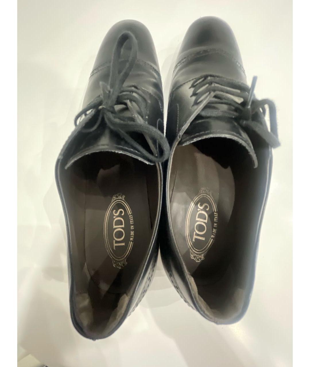 TOD'S Черные кожаные туфли, фото 5
