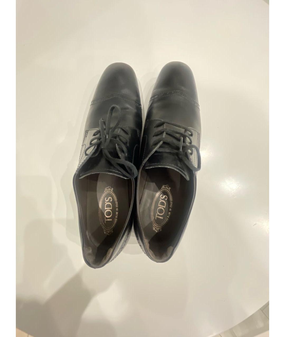 TOD'S Черные кожаные туфли, фото 3