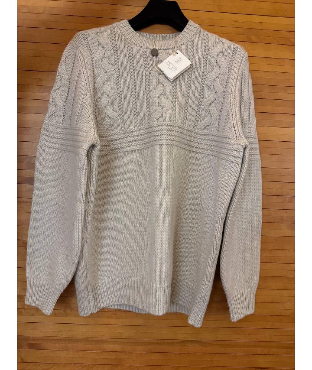 BRUNELLO CUCINELLI Бежевый кашемировый джемпер / свитер, фото 8