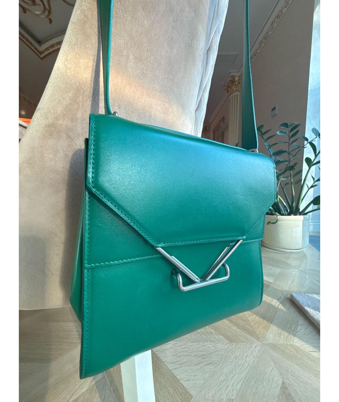 BOTTEGA VENETA Зеленая кожаная сумка через плечо, фото 2