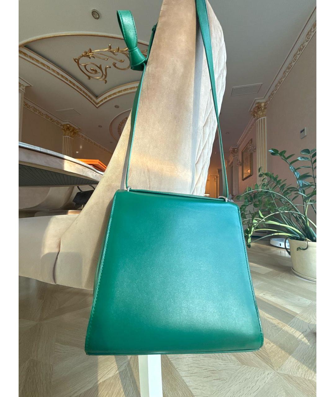 BOTTEGA VENETA Зеленая кожаная сумка через плечо, фото 3