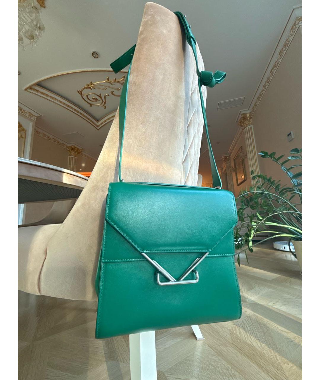 BOTTEGA VENETA Зеленая кожаная сумка через плечо, фото 5