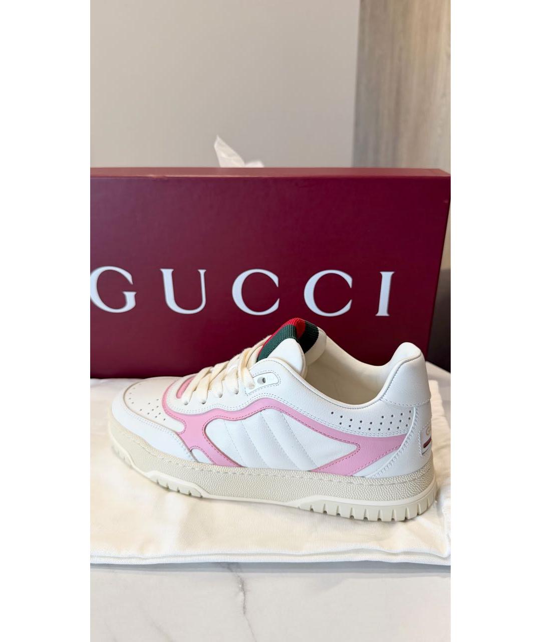 GUCCI Белые кожаные кеды, фото 8