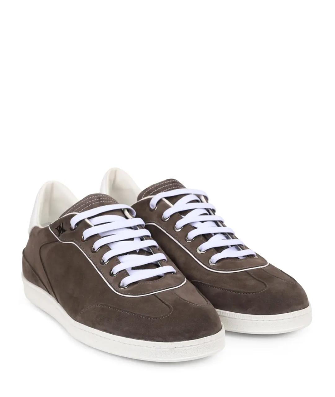 ARTIOLI Коричневые замшевые высокие кроссовки / кеды, фото 2