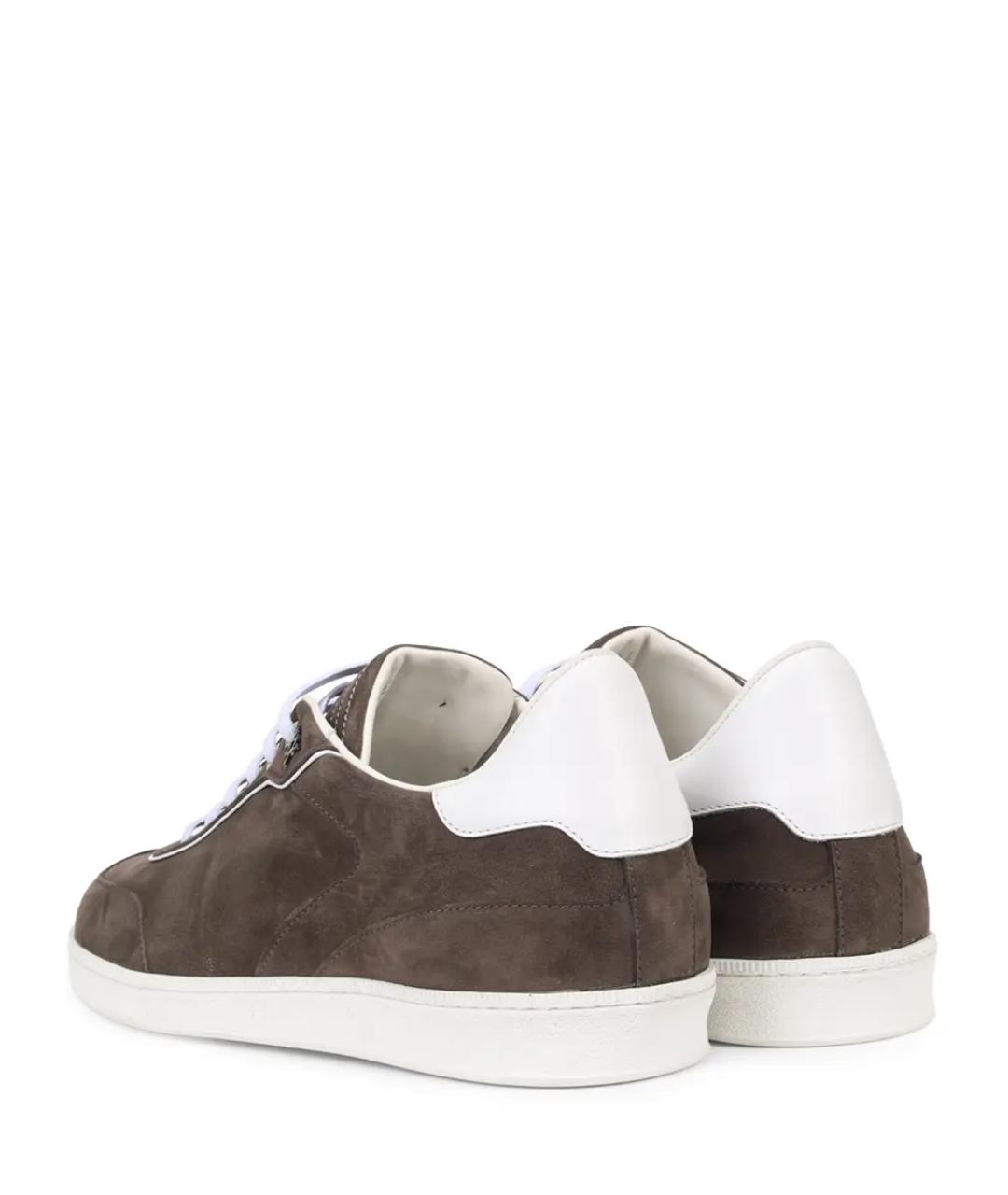 ARTIOLI Коричневые замшевые высокие кроссовки / кеды, фото 4