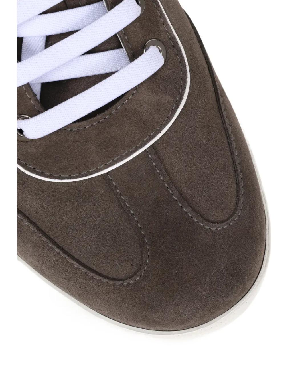 ARTIOLI Коричневые замшевые высокие кроссовки / кеды, фото 5