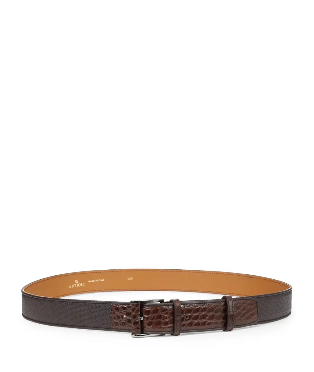 ARTIOLI Коричневый кожаный ремень, фото 2
