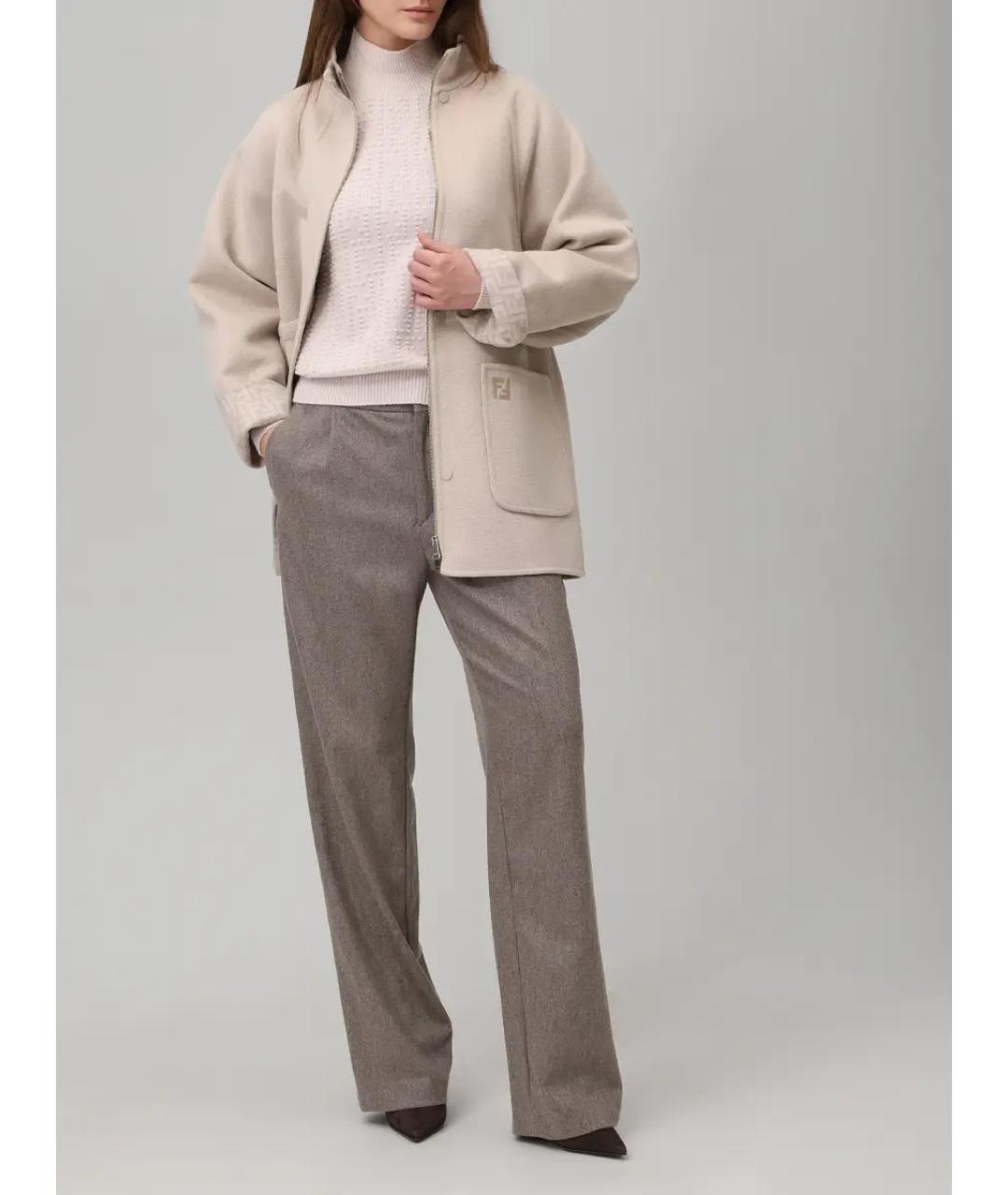 FENDI Розовый шерстяной джемпер / свитер, фото 2