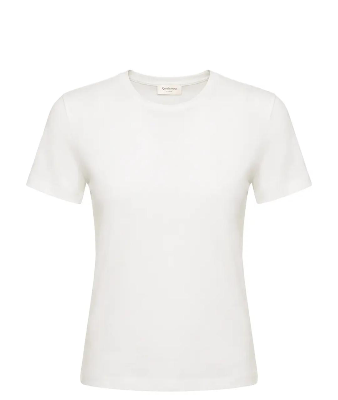 SAINT LAURENT Белая хлопковая футболка, фото 1