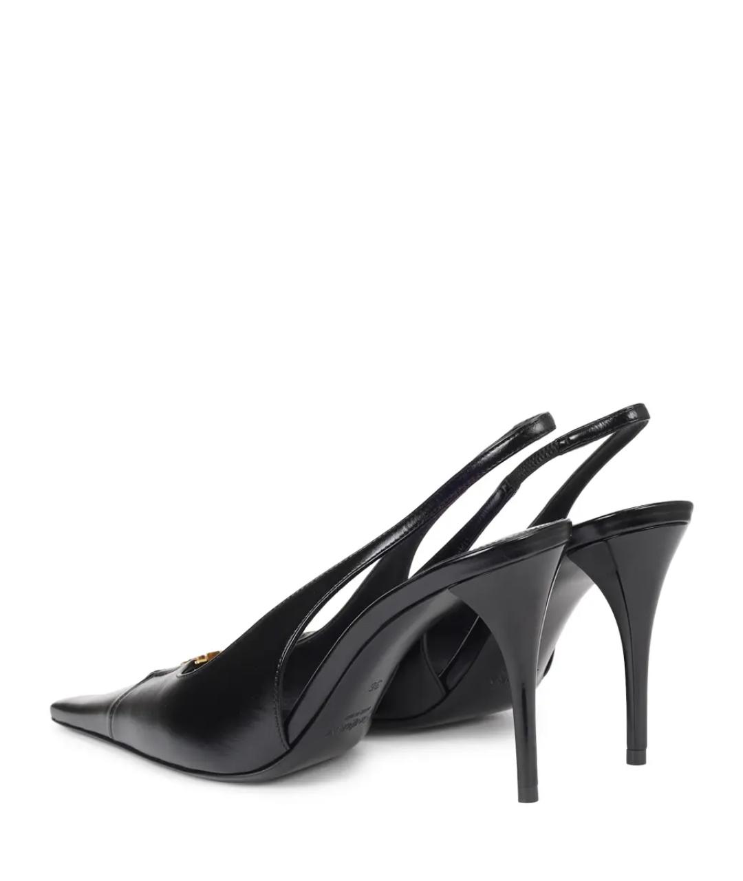 SAINT LAURENT Черные кожаные туфли, фото 4