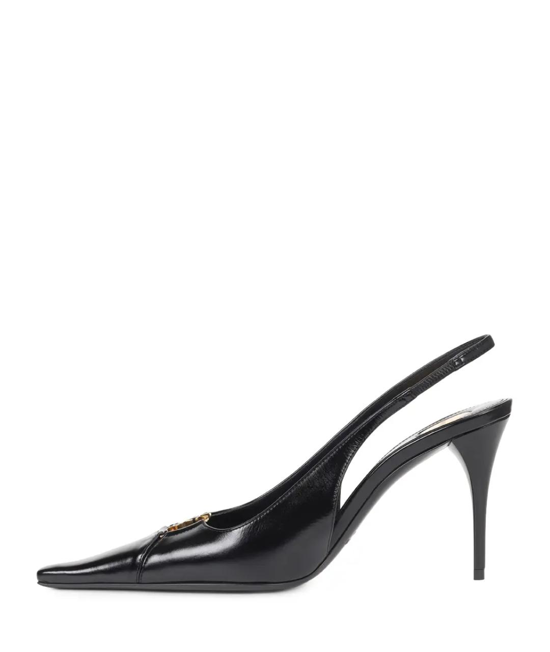 SAINT LAURENT Черные кожаные туфли, фото 3