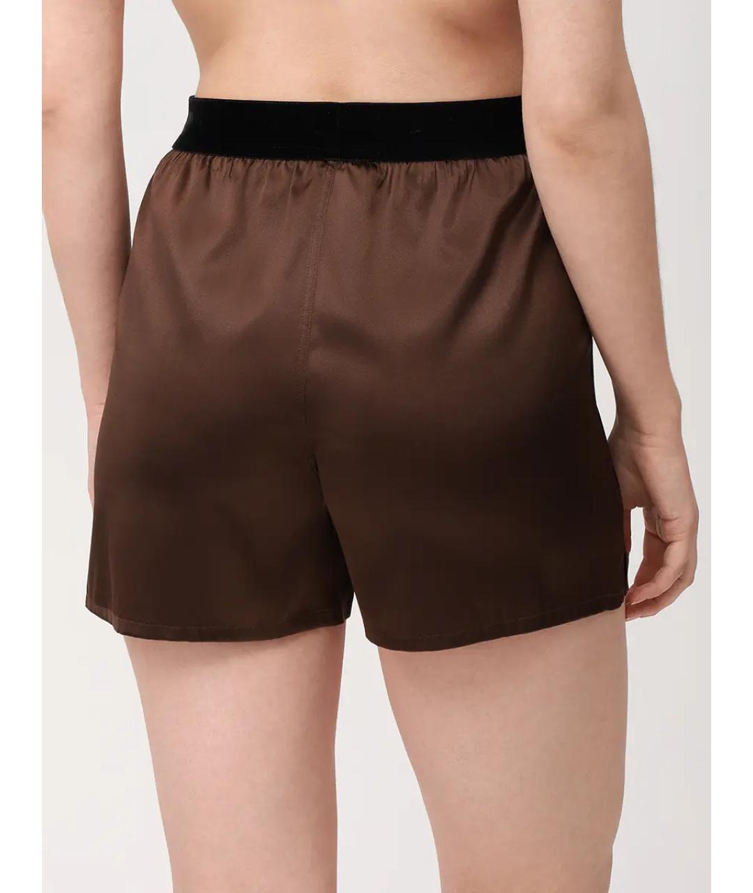 TOM FORD Коричневые шелковые шорты, фото 3