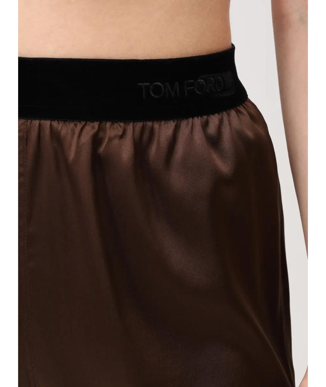TOM FORD Коричневые шелковые шорты, фото 5