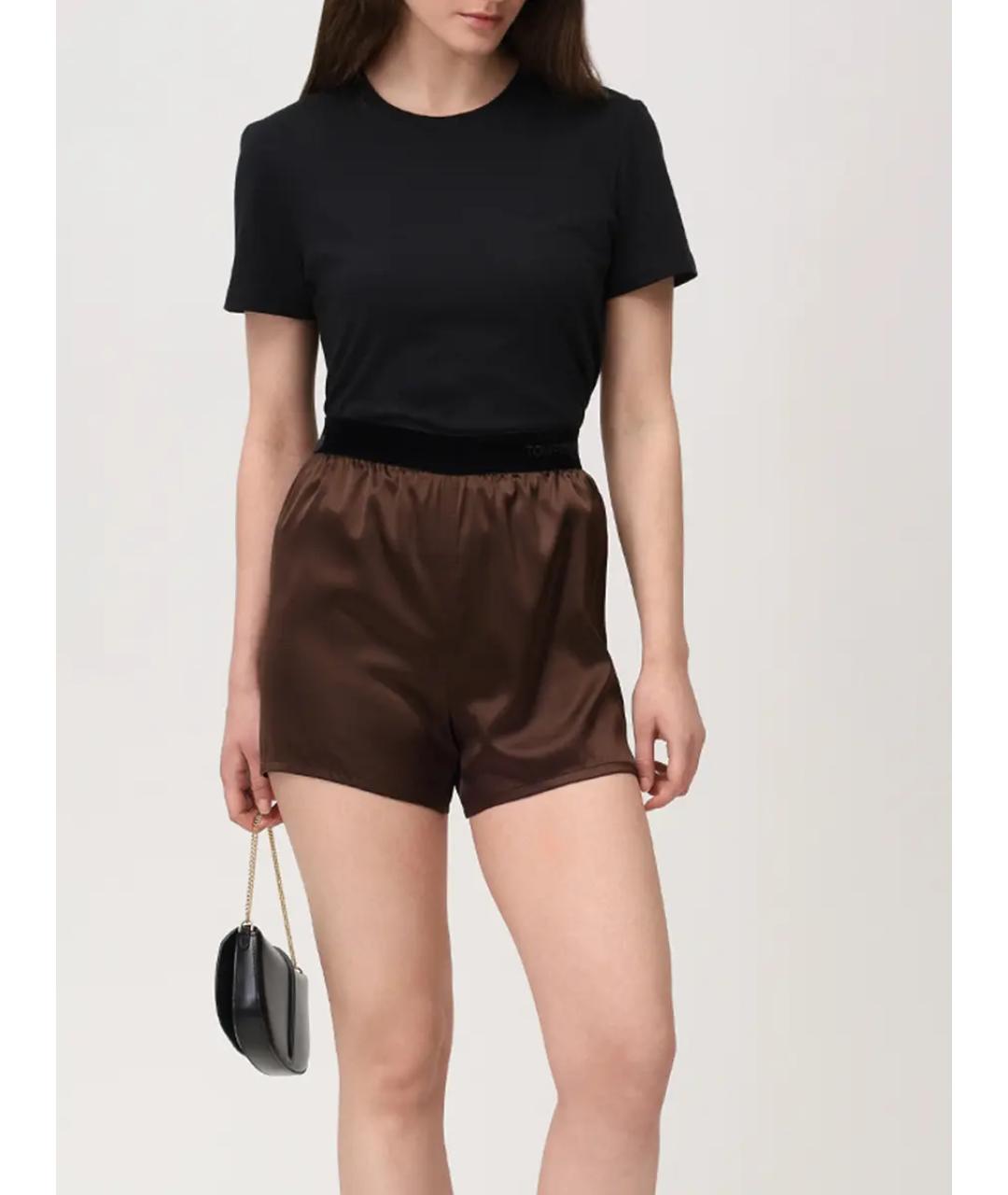 TOM FORD Коричневые шелковые шорты, фото 2