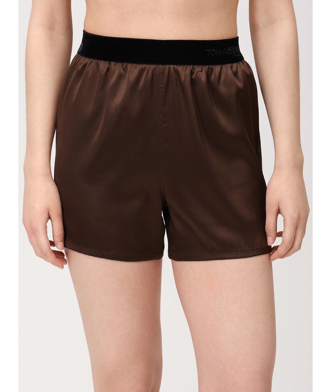 TOM FORD Коричневые шелковые шорты, фото 4