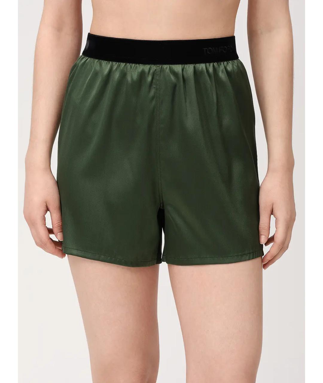 TOM FORD Зеленые шелковые шорты, фото 4