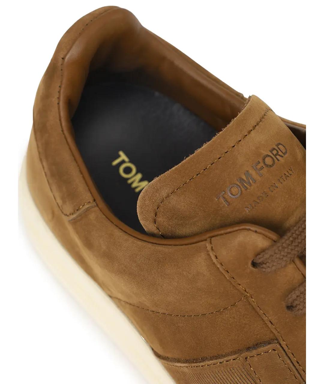 TOM FORD Коричневые замшевые низкие кроссовки / кеды, фото 6