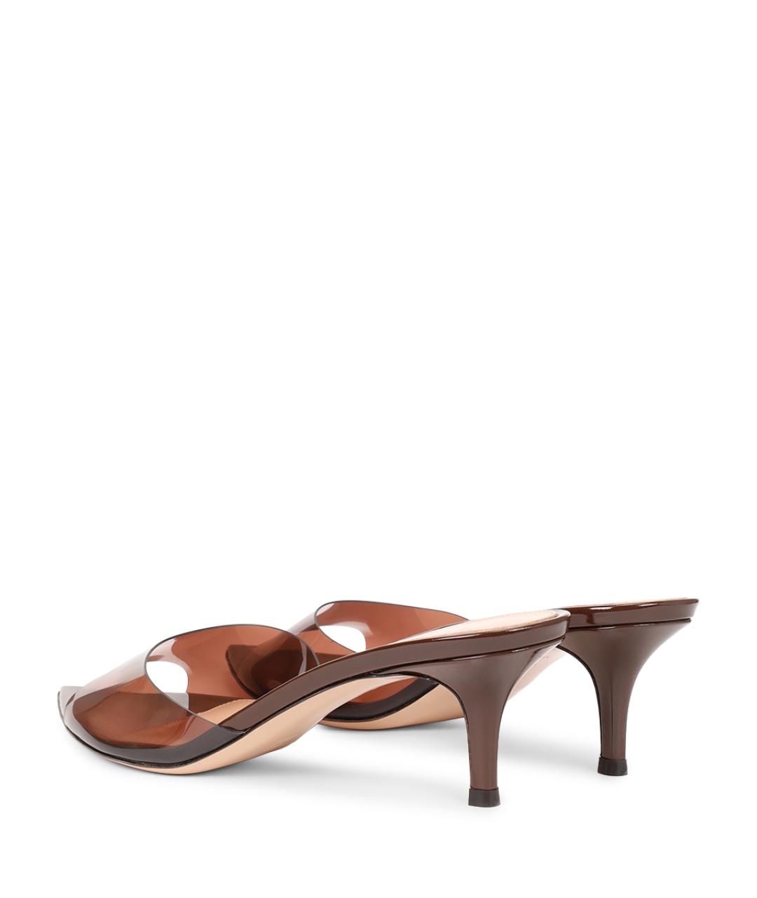 GIANVITO ROSSI Коричневые кожаные мюли, фото 4