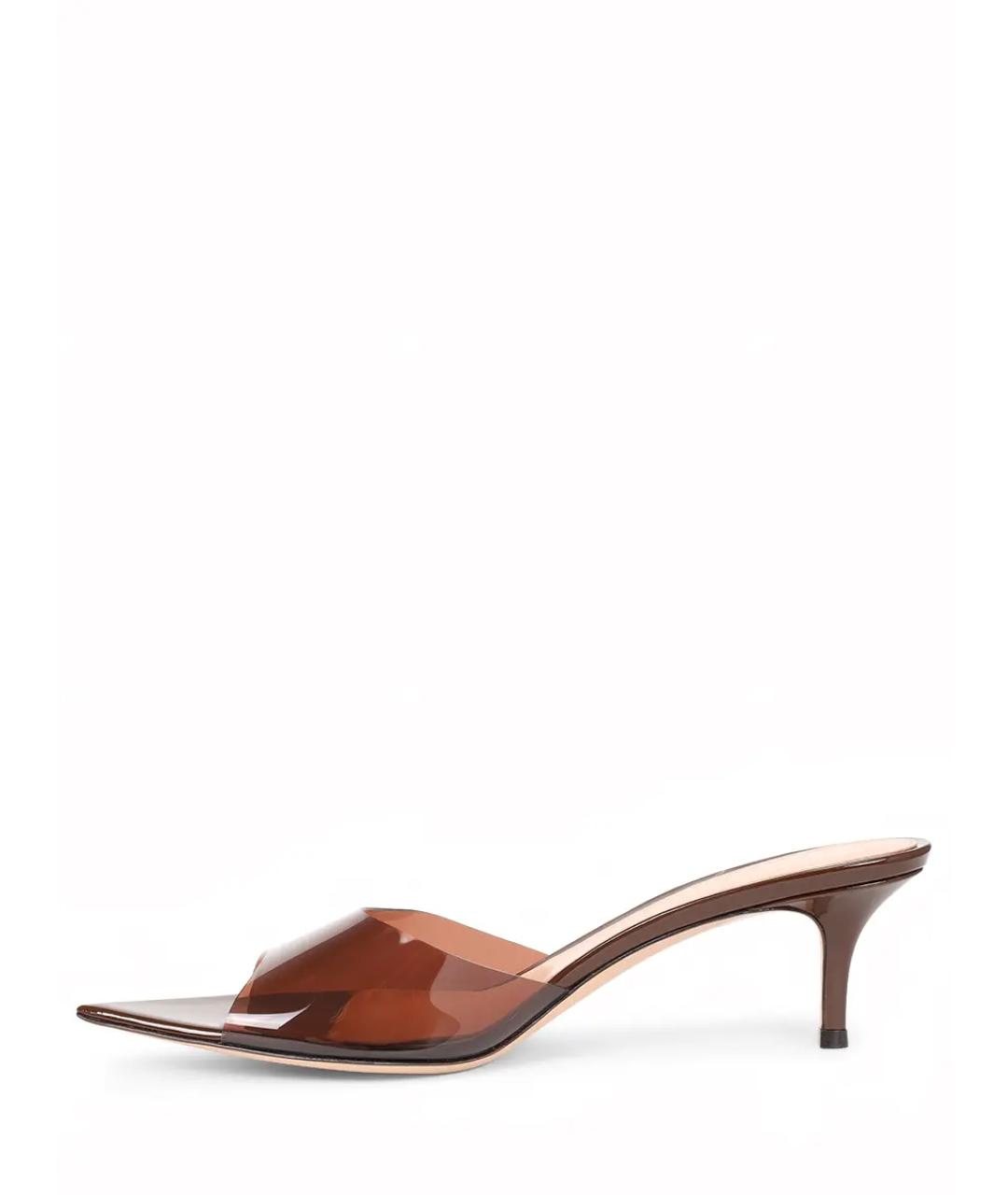 GIANVITO ROSSI Коричневые кожаные мюли, фото 3